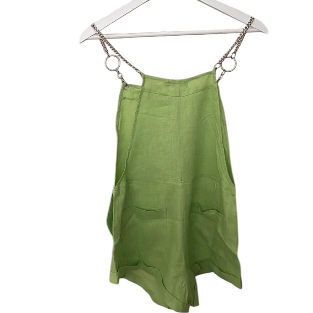 Carmar Solid Green Romper. Silver Chain Accessori… - image 3